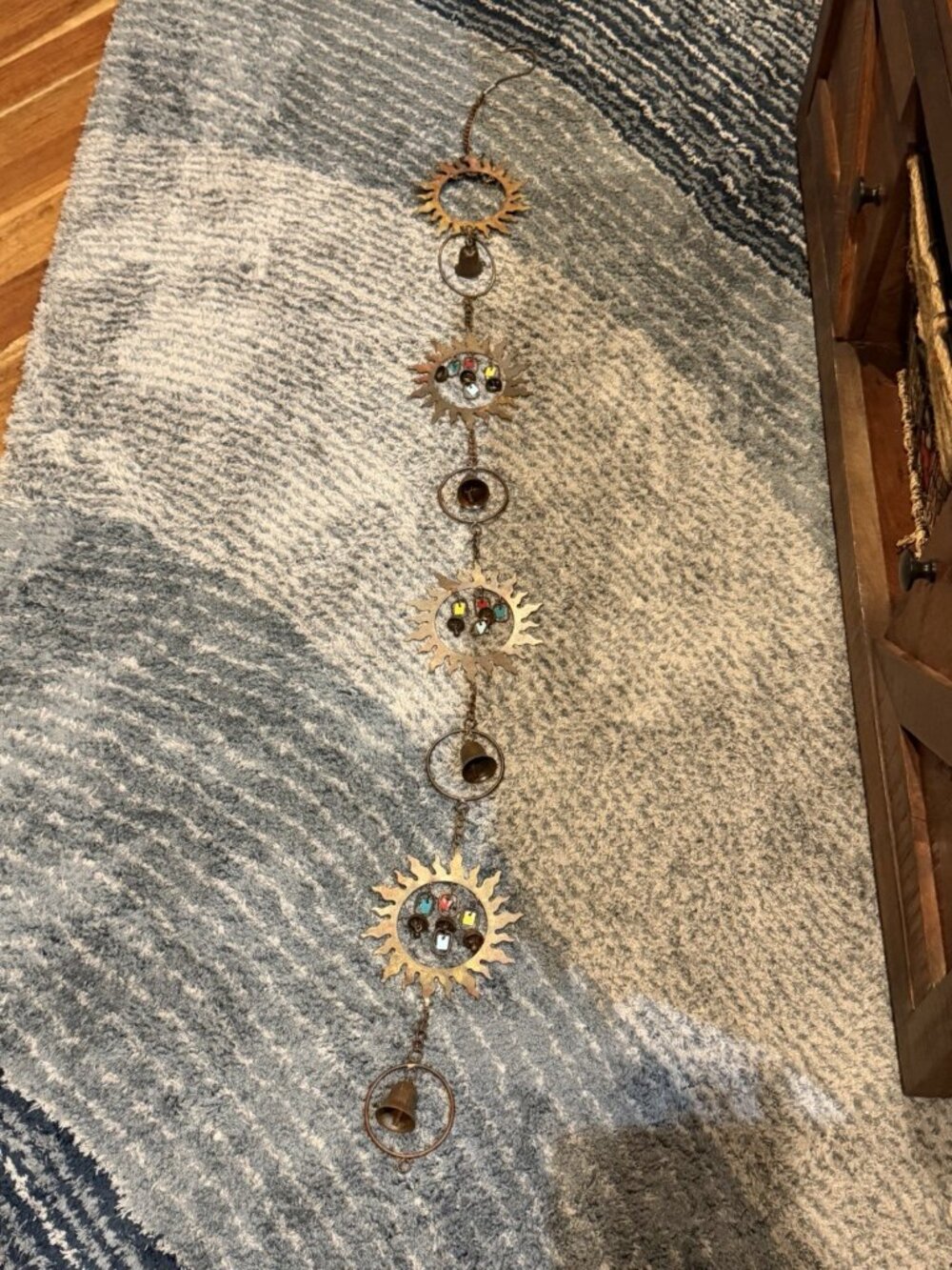 Metal Bell Star Hanging Wind Chime 52”